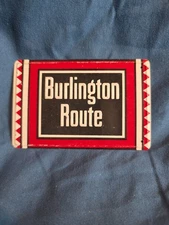1950's Post Cereal Premium Metal Emblem Burlington Route Railroad Embossed