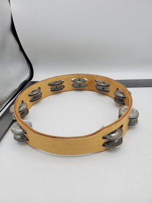 10 Inch Wooden Tambourine Percussion Unbranded Double Row