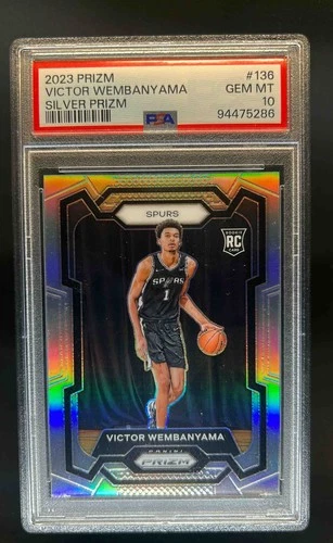 2023-24 Prizm Victor Wembanyama RC Prizms Silver Rookie #136 Spurs PSA 10