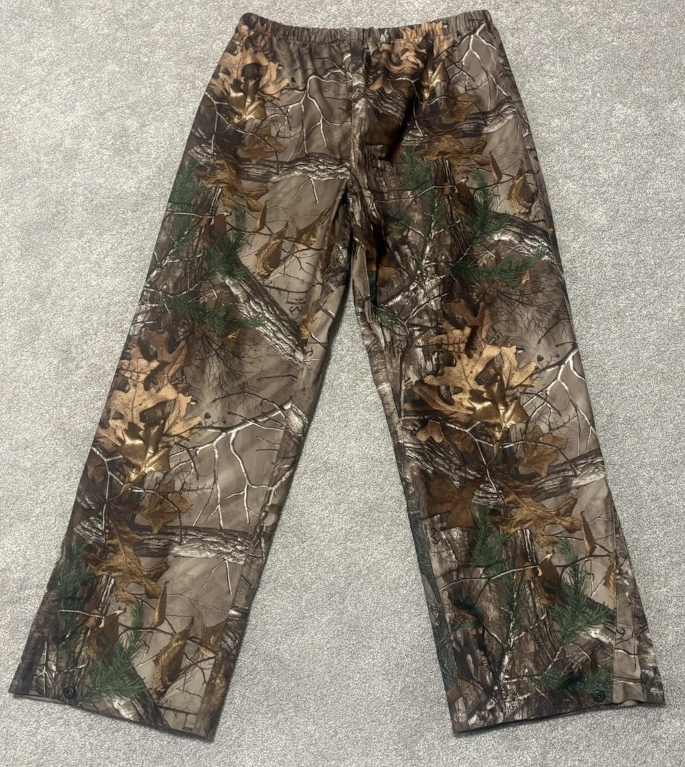 Redhead Pants Mens Large Brown Camo Rain Waterproof Storm Tex Duck Hunting 35x32