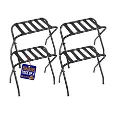 Lifemaster Metal Luggage Rack - Pack of 4 Foldable, Easy Assembly, Space Savi...