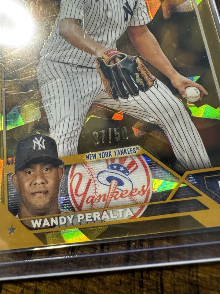 2023 Topps Chrome Update Series Sapphire Edition Wandy Peralta Gold /50 - Image 3 of 3