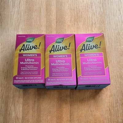 LOT OF 3 SEALED ALIVE WOMEN S ULTRA MULTIVITAMIN 180 CAPSULES TOTAL