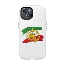 Persian Lion & Sun Tough Magnetic Case, Iranian Flag Brushstroke Design