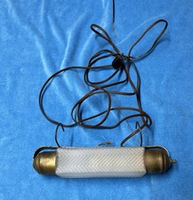 Vintage Electric Headboard Bed Lamp Light Chevron Pattern Frosted Glass