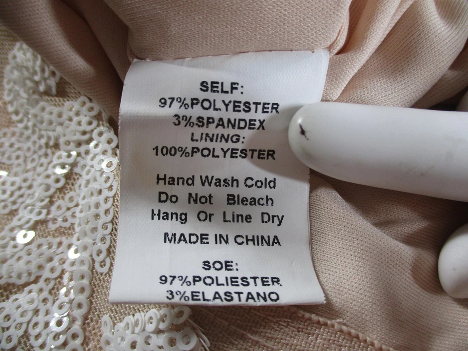 温莎连衣裙女式 XS 裸色亮片紧身迷你可调肩带派对 CD54622 — 第 4/4 张图片