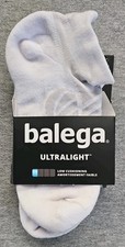 Balega Ultralight No Show Running Socks, White Small