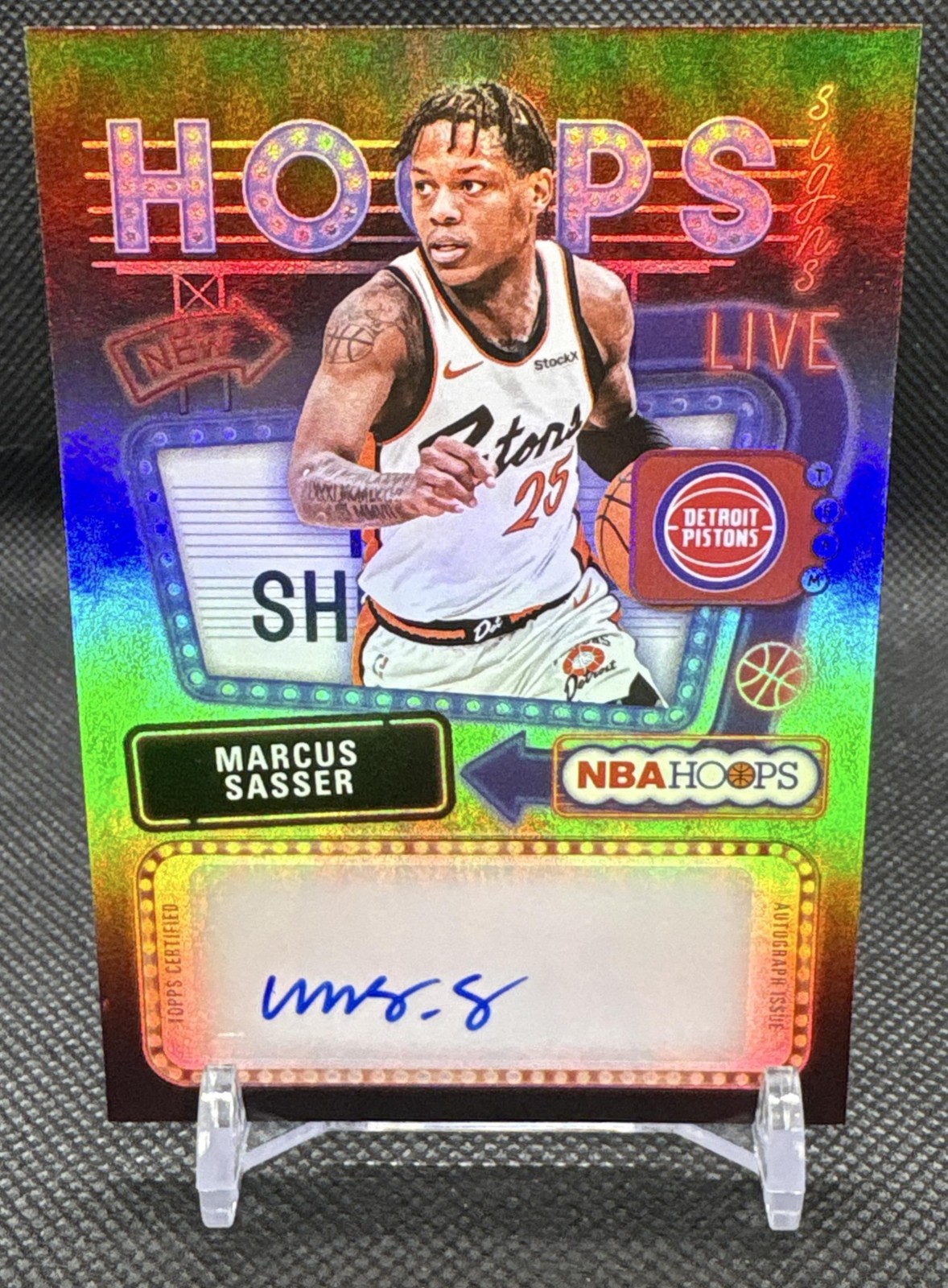 2025-26 Topps Hoops Marcus Sasser #HS-MS Signs Auto Pistons