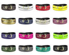 CONCITOR Reversible Belt Solid Colors  Black Bonded Leather Gold-Tone Buckle XL