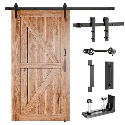9 FT Sliding Barn Door Hardware Kit,Barn Door Kit,Fit for Door Panel Width Up...