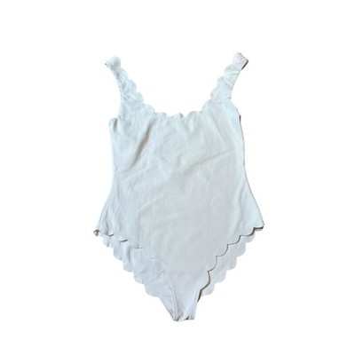 Marysia One Piece Swimsuit Womens White Scalloped Palm Springs SIZE M