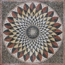 Floral Marble Mosaic Tile: Handmade Inlay Artwork 40x40 