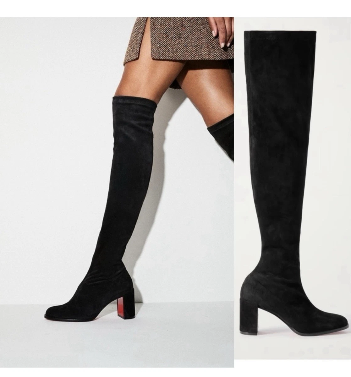 Christian Louboutin Black Suede Boots for Women for sale - eBay