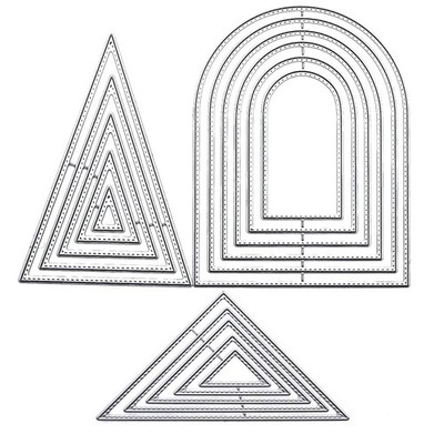 3PCS Cutting Dies Stencil Metal Template Molds, TuNan Triangle, Arch Style 