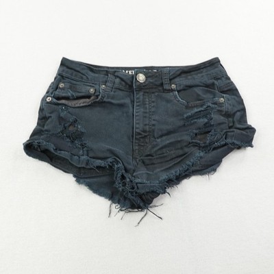 American Eagle Shorts Womens 6 Distressed Denim Hi-Rise Festival Micro Mini