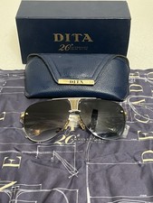 Dita Sunglasses Decade Two DRX-2082 A-SLV-GLD Silver 18k Gold Grey Gradient NEW