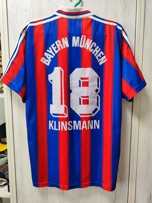 Gr. L Bayern München München 1995-1997 Home Fußball Shirt Trikot Klinsmann #18