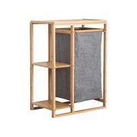 Wintem WäSchekorb Aus Bambus 50 X 30 X 70 Cm – Mit Stoffkorb Und 2 Ablagen –