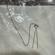 Antique Victorian Gold Tone Pince Nez Eyeglass Chain with Hairpin 13.5" Fob