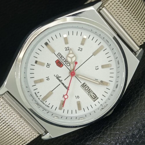 VINTAGE SEIKO 5 AUTOMATIC 6309A REFURBISHED JAPAN MENS WHITE WATCH a442881-1