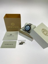 Versace VEM8 Medusa Chronograph Quartz Watch Black Silver Used
