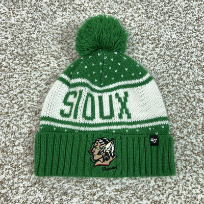 #ad #ad North Dakota Fighting Sioux Hat Beanie Womens One Size Green NCAA Hockey Knit 47 $24.98