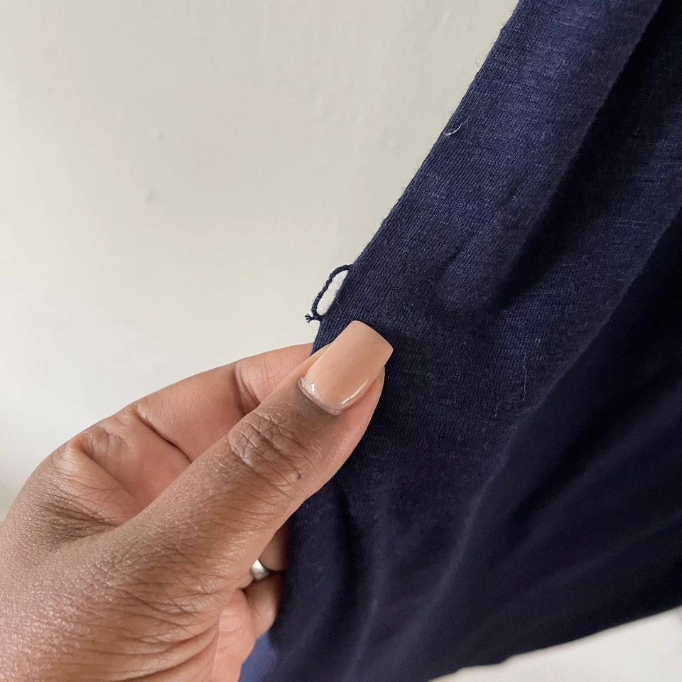 Soft Joie Ellea Linen Blend Tank Dress Womens Medium Blue Silk Casual - NO BELT - Image 3 of 4