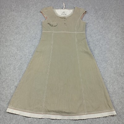Noa Dress Size S Grey 100% Cotton Canvas Knee Length Pocket Side-Zip Small