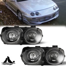For 1998-2001 Acura Integra Halo Black Projector Headlights Clear Headlamps Pair For 1998-2001 Acura Integra Halo Black Projector Headlights Clear Headlamps Pair