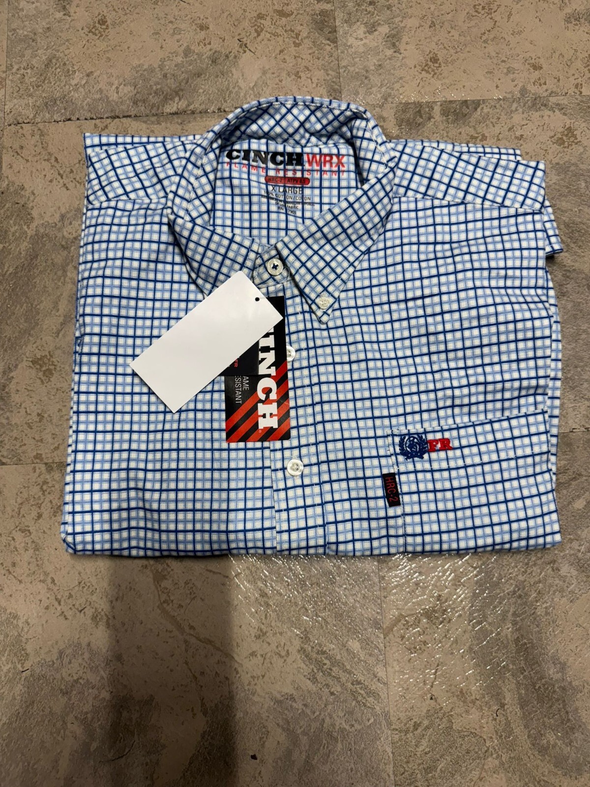 Cinch FR WRX Shirt Men’s Plaid Long Sleeve Button Down Western Workwear xl&comma; 2xl