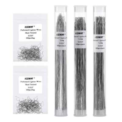 AZDENT Dental Wire Preformed Ligature Ties Long Short Twist