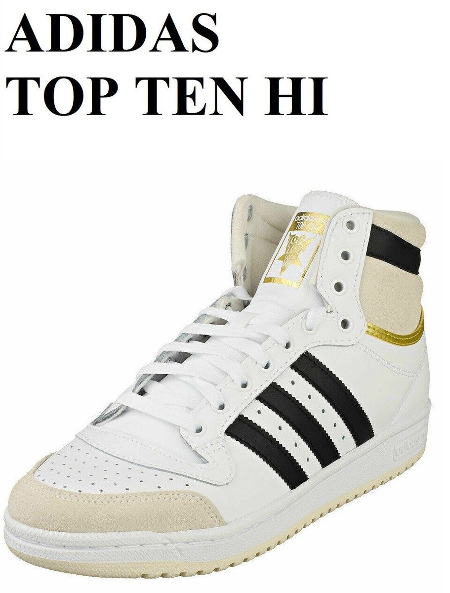 ADIDAS TOP TEN HI BASKETBALL TRAINERS SNEAKERS MEN SHOES WHITE/BLACK SIZE  10 NEW