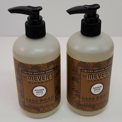Mrs Meyers (2) Acorn Spice Liquid Hand Soap 12.5 oz Fall Limited Edition Scent