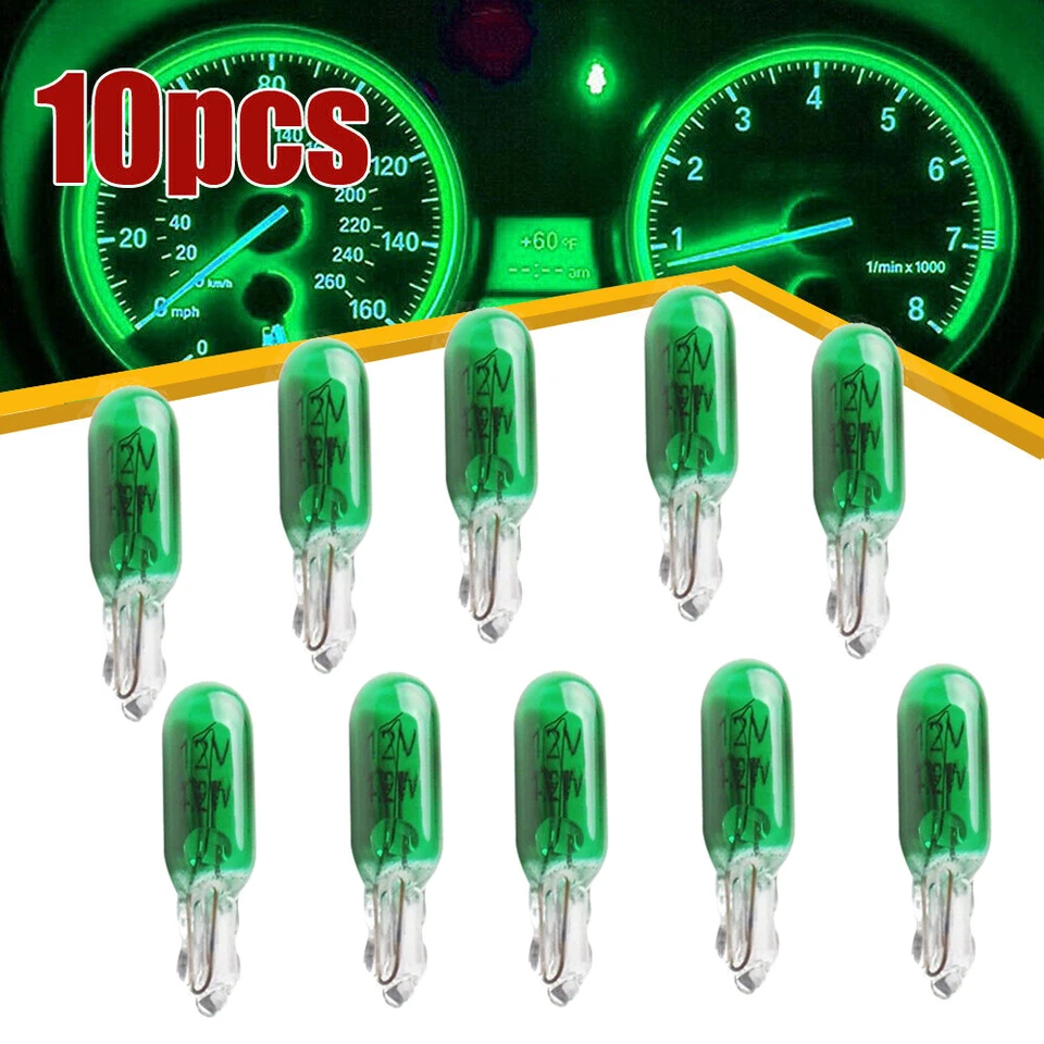 10pcs 12V W2W T5 Car Dashboard Dash Panel Gauge Halogen Lamp Bulbs Accessories - Image 2 of 4