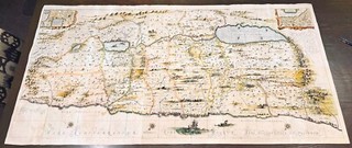 1658 Jansson & Hornius Large Antique Map Holy Land Israel Palestine XII Tribes