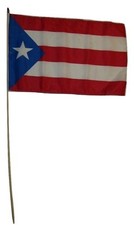 12x18 12"x18" Wholesale Lot of 3 Puerto Rico Royal Blue Stick Flag wood staff