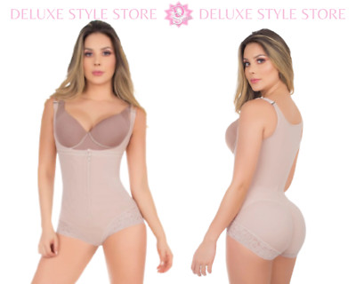 Fajas Colombianas Short Post-Surgery Garment Compression & Zipper Up Lady 6153