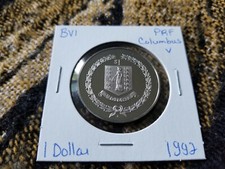 British Virgin Islands 1 Dollar 1992 Columbus Cu-Ni Proof Strike - v