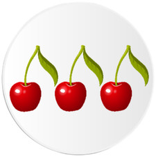Cherries - 25 Pack Circle Stickers 3 Inch - Lucky Triple