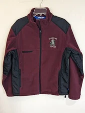 Turfer Jacket Red Fleece Full Zip Pockets Size Large Handley Judges