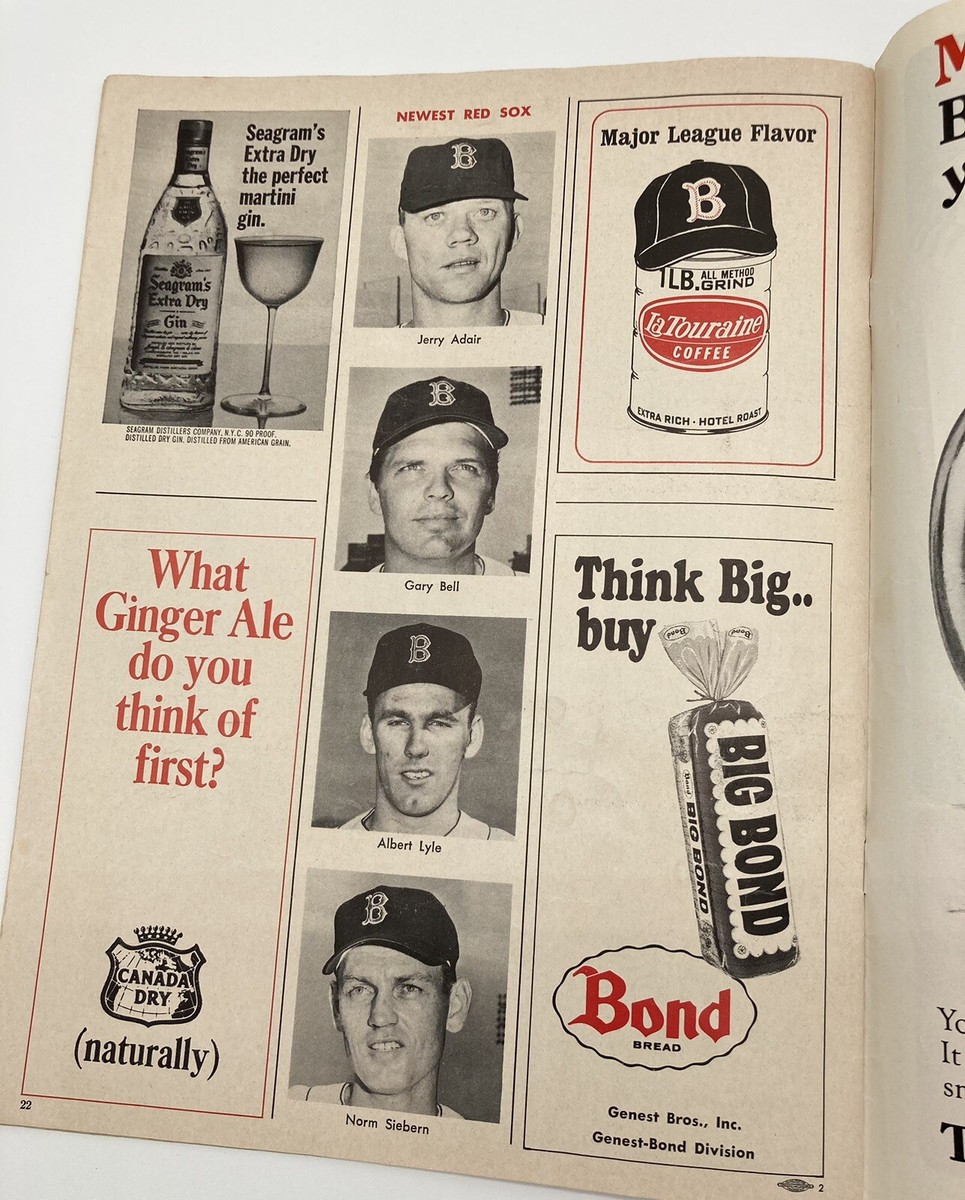 1967 Boston Red Sox Program Top Twins clinch Pennant Yastrzemski