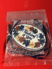 Vintage Longaberger Basket Tie-on - Thinking Of You - Flowers - USA Made No Box
