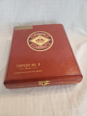 Diamond Crown Torpedo No. 8 Solid Wood Cigar Craft Jewerly Empty Box Tobacco