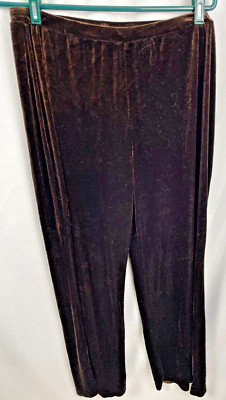 Vintage Tapemeasure Brand Brown Velvet Pants Women's Size Large Elastic Waist
