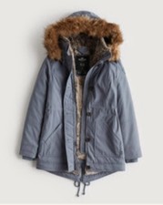 Hollister Faux Fur-lined Cozy Parka Size 6 (xs Us Size) Blue