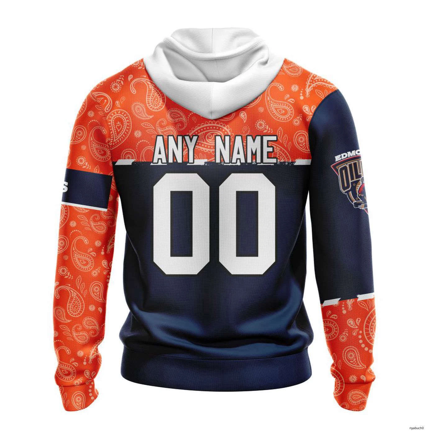 Personalized Edmonton Oilers Hoodie Pullover Paisley Pattern Hockey