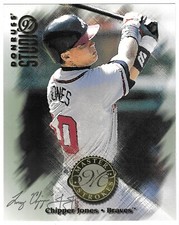Chipper Jones 1997 DONRUSS STUDIO MASTER STROKES 8x10 JUMBO CARD #17of24 Braves