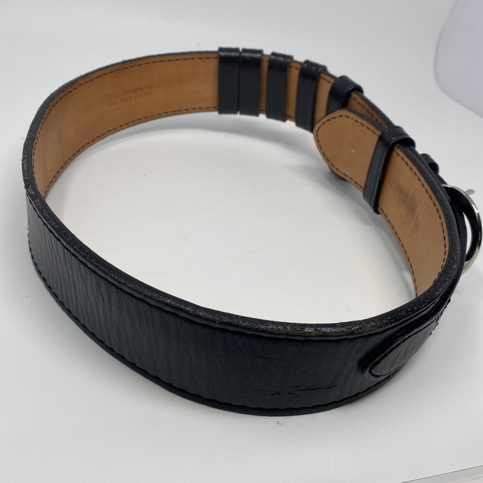 Dutyman 1111u Black Full Grain Leather Basketweave size 34 Service /Uniform Belt