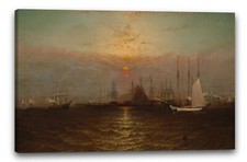 Kunstdruck G. Bäcker - New York Harbour mit Brooklyn Bridge
