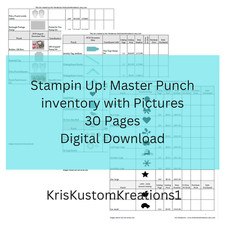 Printable 30 pg. Stampin Up Tool Inventory Tracking List Master Punch Reference